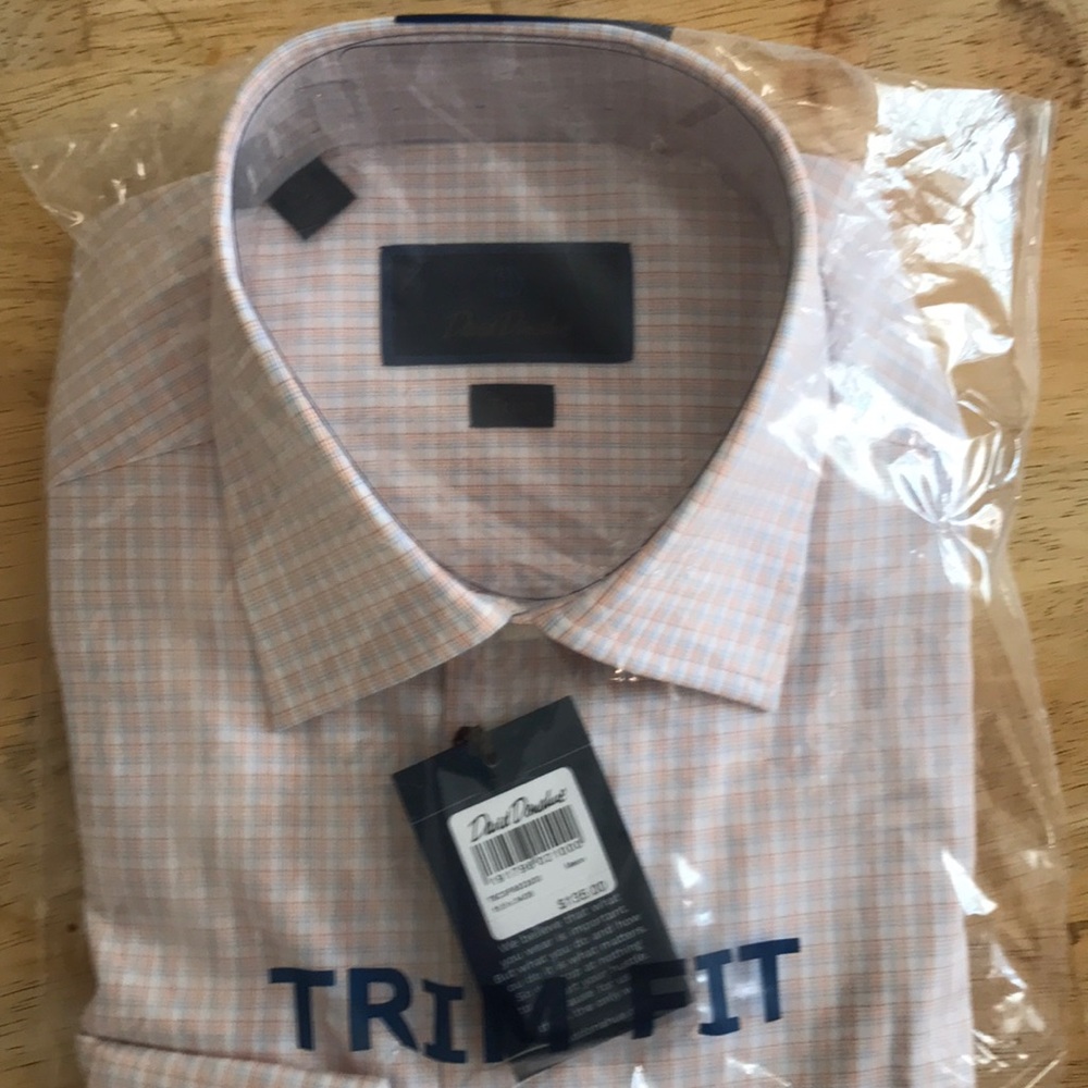 Brand new David Donahue gingham dress shirt.